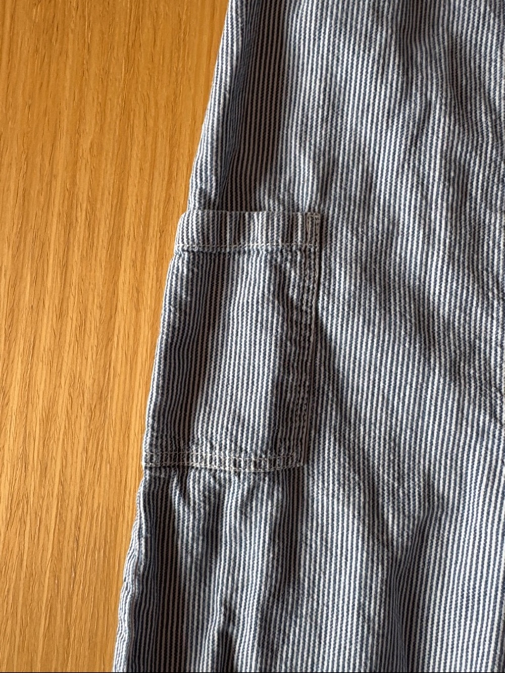 Old Navy Blue Pinstripe Kids Overalls - Picture 3 of 4